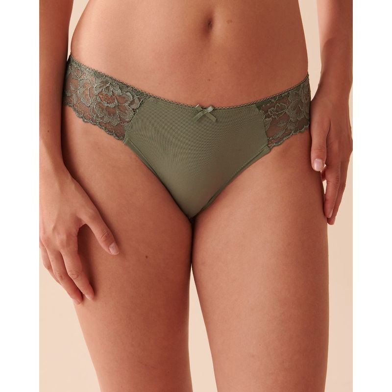 La Vie En Rose Microfiber and Lace Bikini Panty (XS)