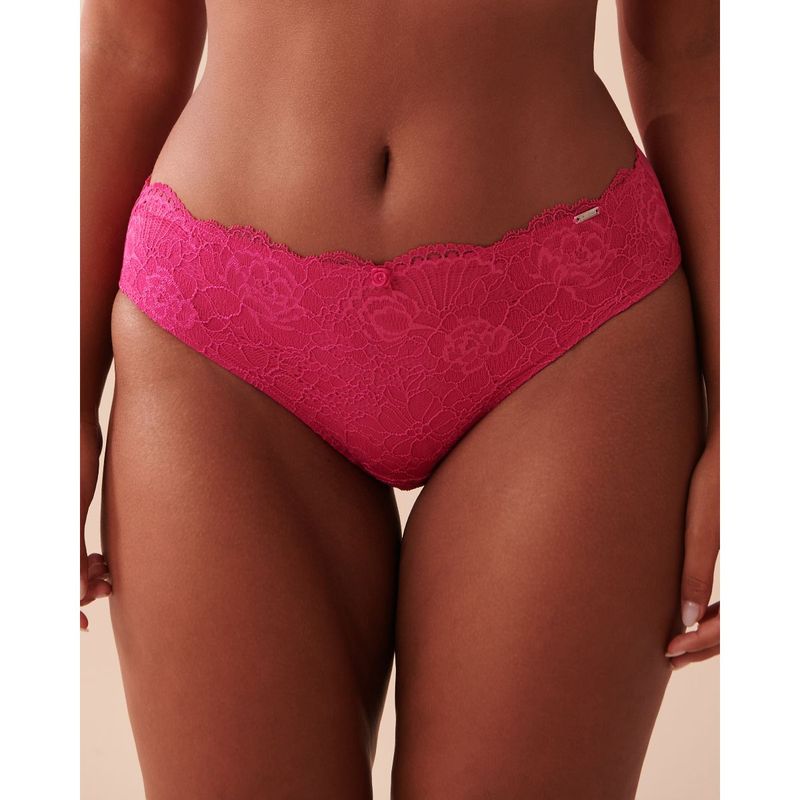 La Vie En Rose Microfiber and Lace Sleek Back Bikini Panty (2XL)