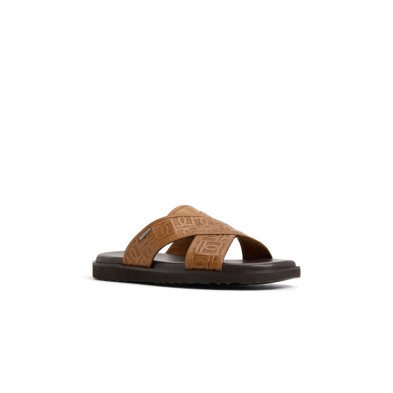 Aldo Olinoa-In220 Men Cognac Tan Strap Sandals (UK 9)