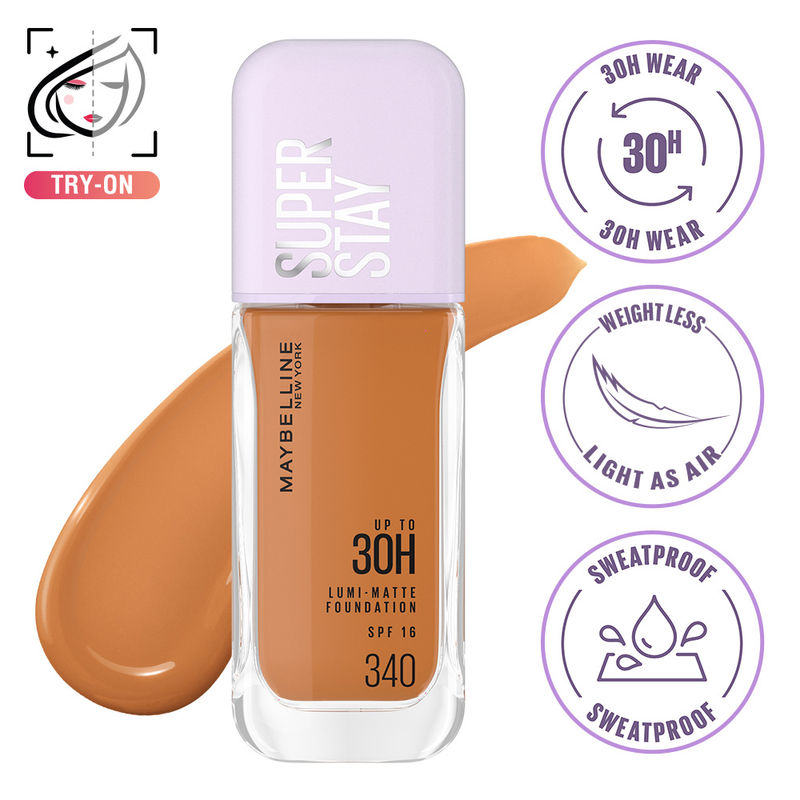 Maybelline New York Super Stay Lumi Matte Liquid Foundation, 340, 30 HR
