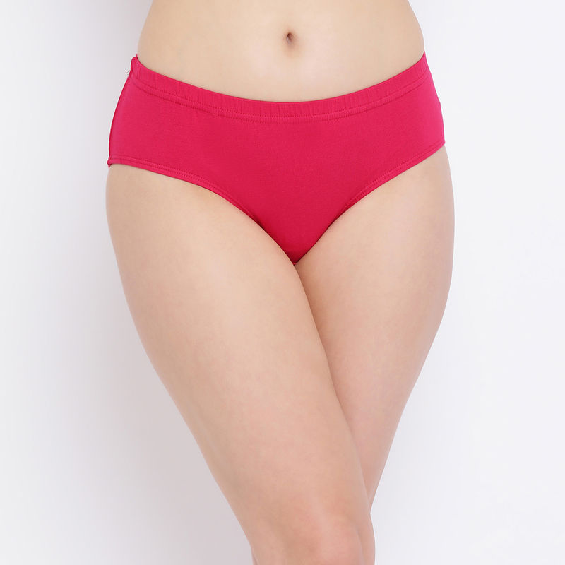 Clovia Cotton Spandex Medium waist Inner elastic Hipster Panty (S)