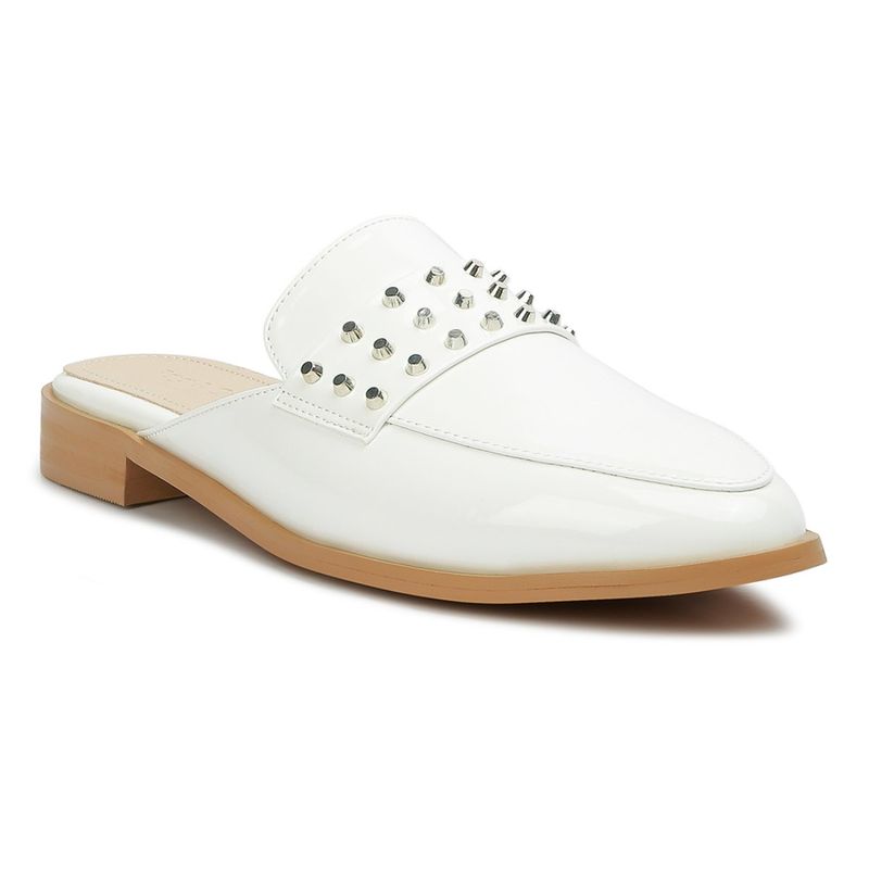 Rag & Co Solid White Mules (EURO 38)