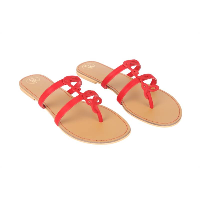 PREET KAUR Red Bold Flats (EURO 36)