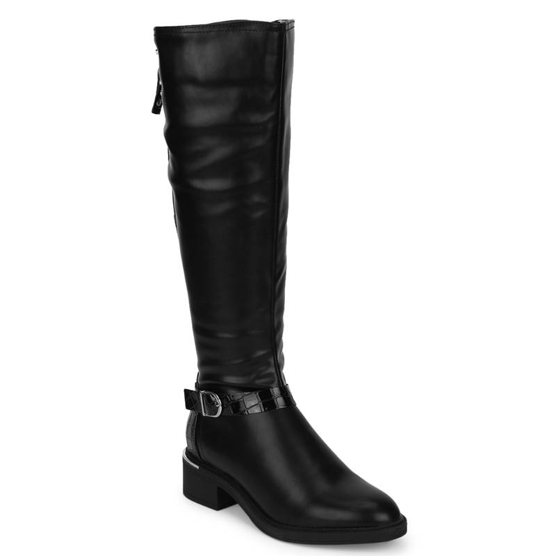 Truffle Collection Black Animal Print Boots (UK 5)