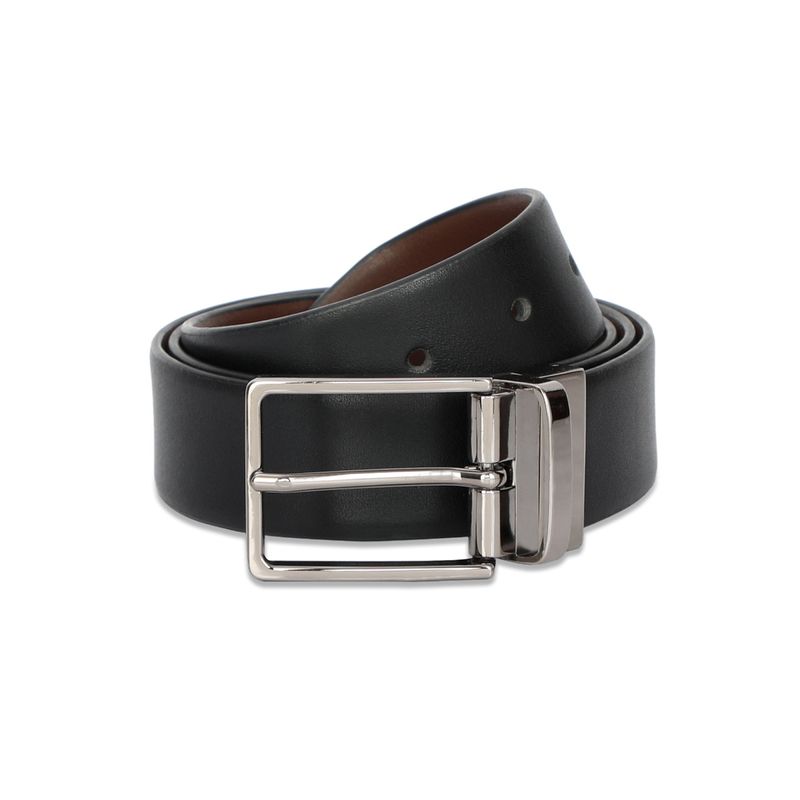 The Vertical Milenie Reversible Mens Leather Belt Not Required Black-Brown (L)