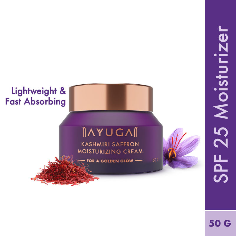 Ayuga Kashmiri Saffron Moisturizing Cream With Sandalwood & Turmeric For Glowing Skin - SPF 25