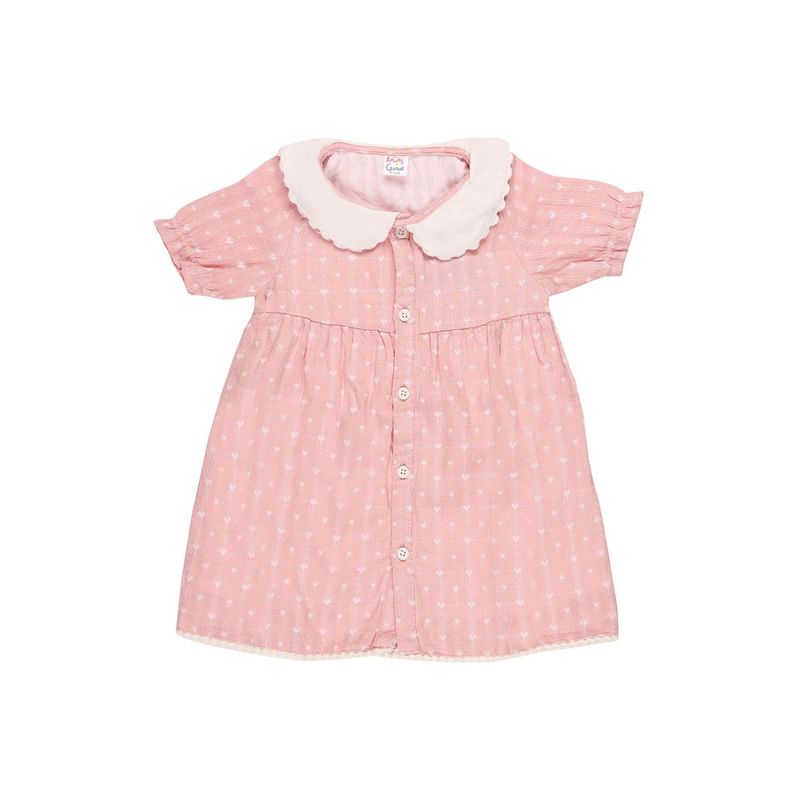 Kicks and Crawl Pink Hearts Baby Dress - Pink (6-9 Months)
