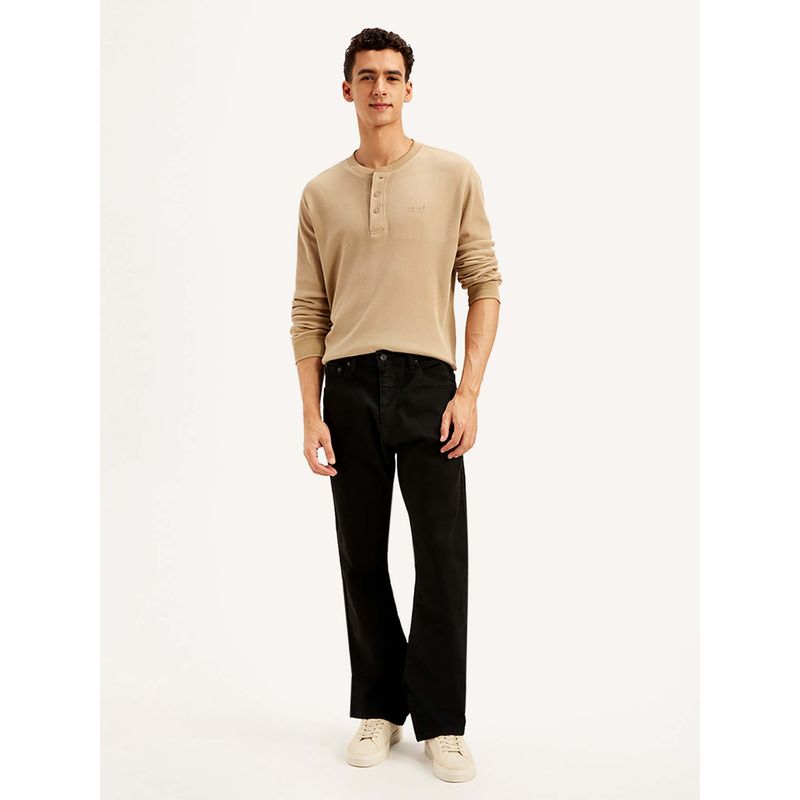 Levi's Men's Straight Fit Black Jeans (38)