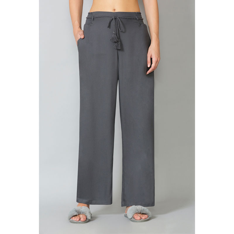 Van Heusen Women Functional Pocket & Smocked Waistband Lounge Pyjamas - Grey (M)
