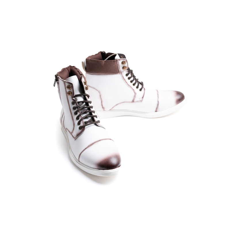 Monkstory Men Ombre White High Top Boots (UK 9)