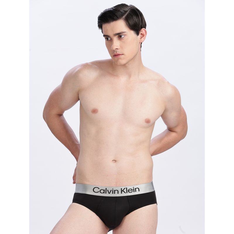 Calvin Klein Mens Black Solid Briefs (M)