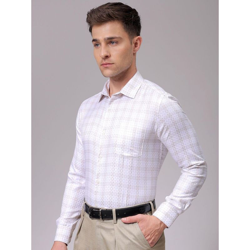 The Indian Garage Co Men Slim Fit Stripes Full Sleeves Cutaway Collar Formal Shirt (S)