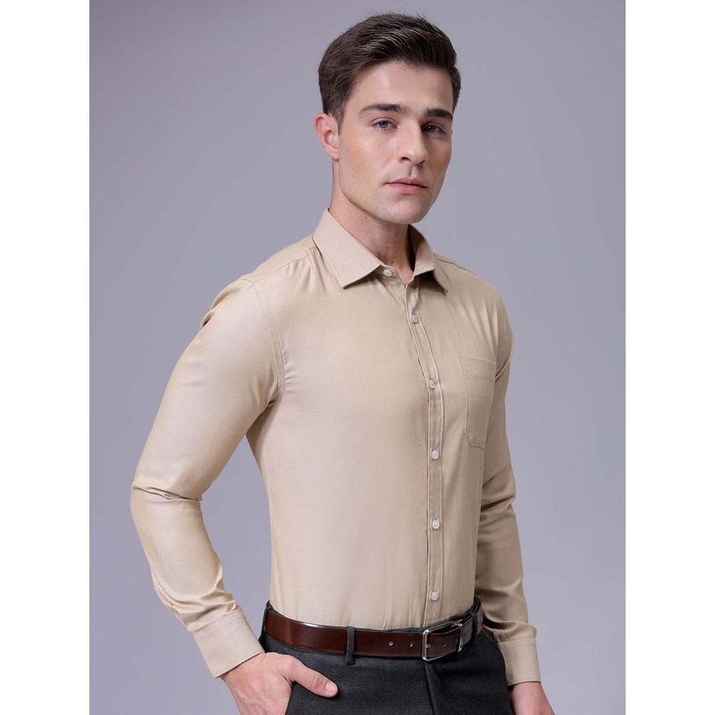 The Indian Garage Co Men Slim Fit Solid Full Sleeves Cutaway Collar Formal Shirt (M)