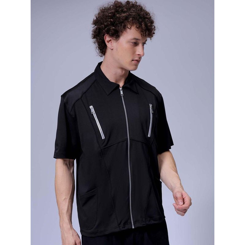 The Indian Garage Co Men Boxy Fit Solid Half Sleeves Collar Jacket (S)