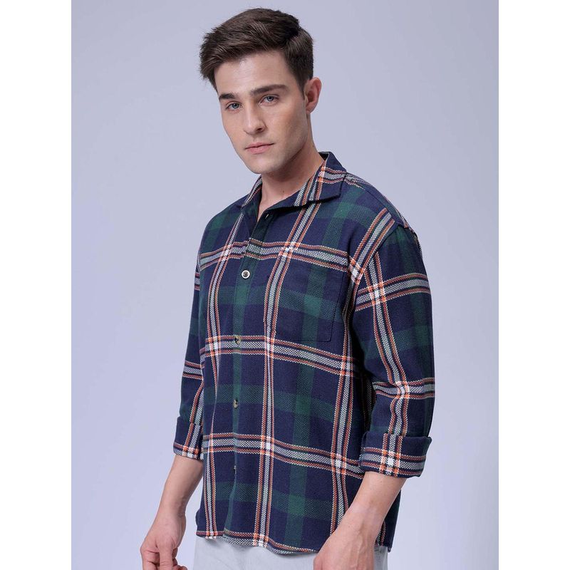 The Indian Garage Co Men Checks Full Sleeves Cutaway Collar Shirt (S)