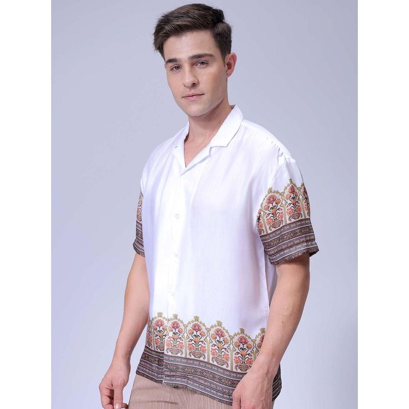 The Indian Garage Co Men Indie Printed Half Sleeves Cuban Collar Shirt (S)