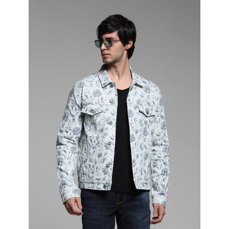 Jack & Jones White Regular Fit Denim Jacket (L)