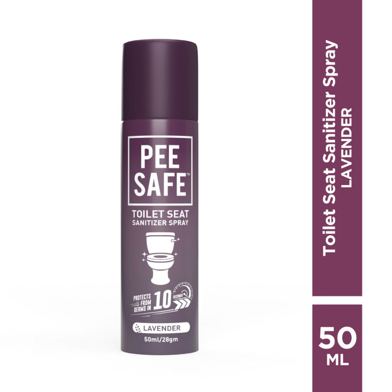 Pee Safe Lavender Toilet Seat Sanitizer Spray - Anti-Odour, Deodorizer & Travel-Friendly (50ml)