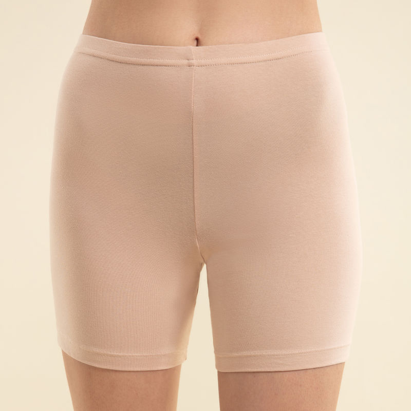 Nykd by Nykaa Stretch Cotton Cycling Shorts-SKIN-NYP083-(XL)