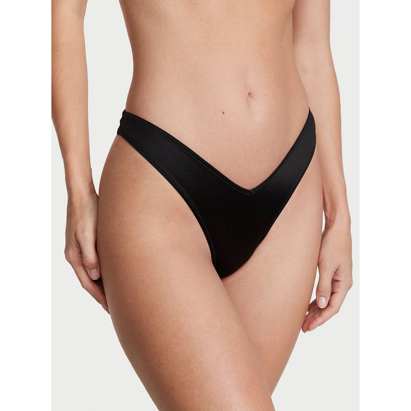 Victoria's Secret Very Sexy Strappy-Back High-Leg Thong Panty Black (M)