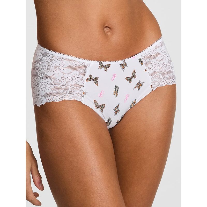 Victoria's Secret PINK No-Show Hip Hugger Panty White (XS)