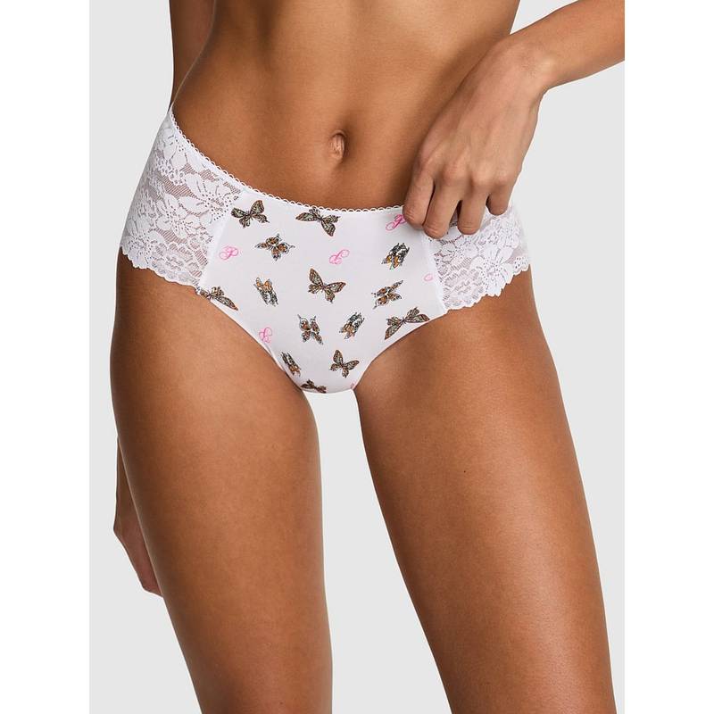 Victoria's Secret PINK No-Show Cheeky Panty White (XS)