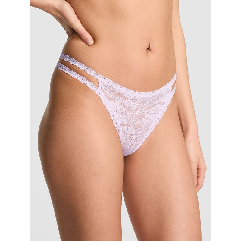 Victoria's Secret PINK Wink Strappy Thong Panty Lavender (XS)