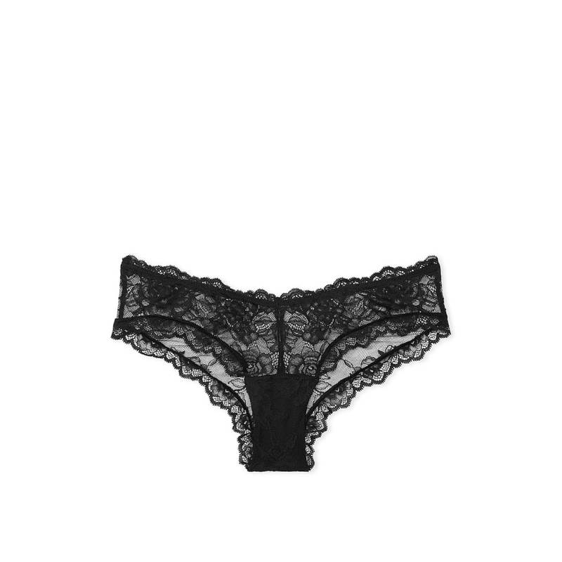 Victoria's Secret Very Sexy Rose Lace High-Leg Cheeky Panty Black (M)