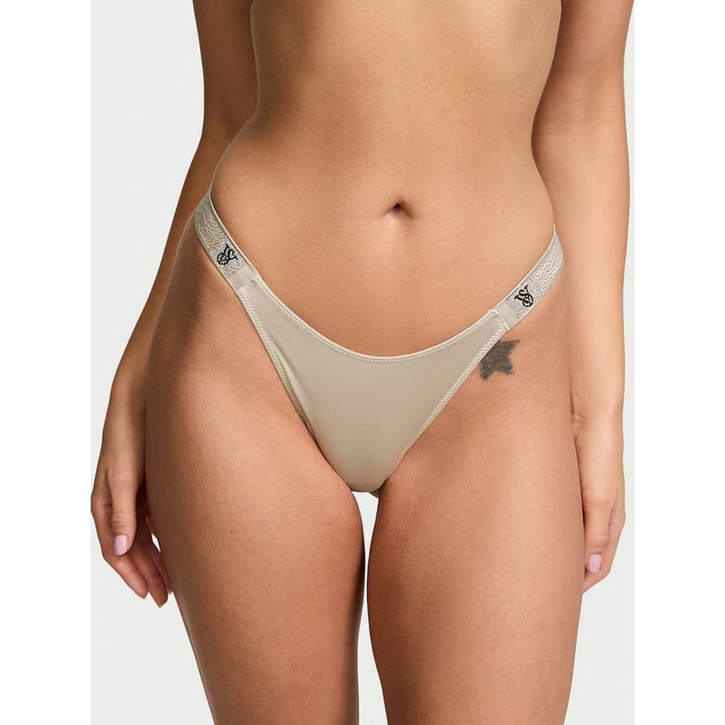 Victoria's Secret Very Sexy Scattered Shine Strap Thong Panty Beige (M)