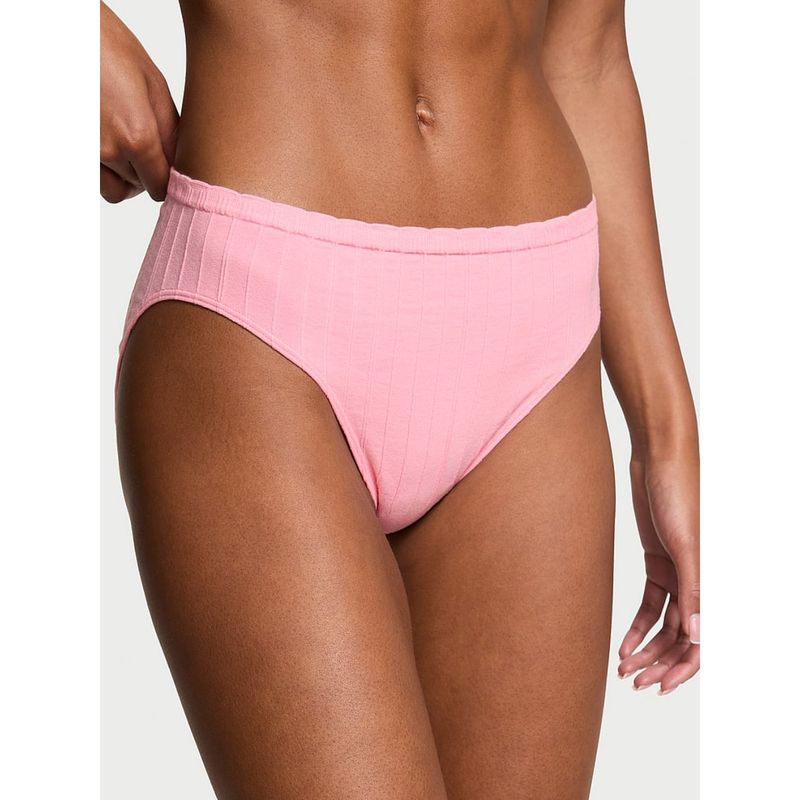 Victoria's Secret Stretch Cotton Rib Brief Panty Pink (XS)