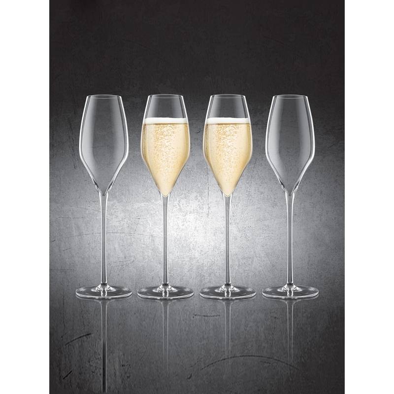 Buy Final Touch Champagne Lead Free Crystal Glasses (Set of 4) Online