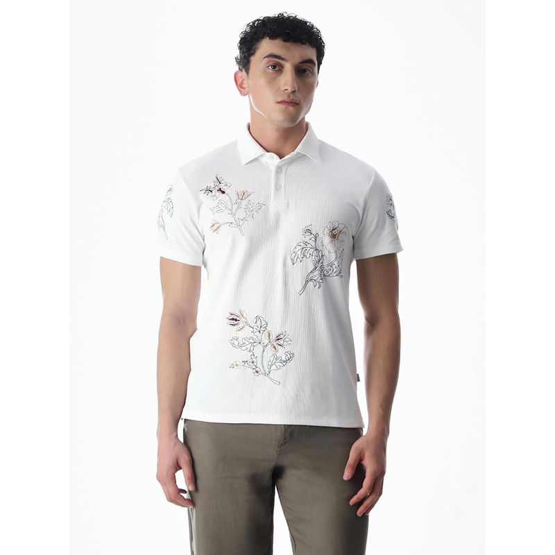Jack & Jones Men Regular Fit White Polo T-Shirt (S)