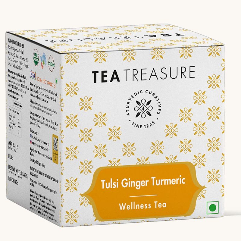 Tea Treasure Tulsi Ginger Turmeric Tea Bags