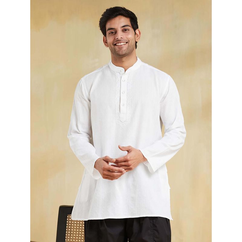 Fabindia White Cotton Short Kurta (M)