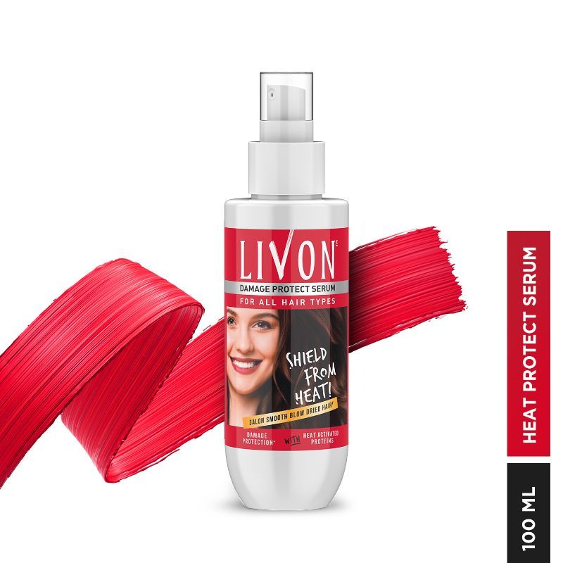 Livon Heat Protect Serum for WomenProtection Upto 250°C & 2X Less Hair
