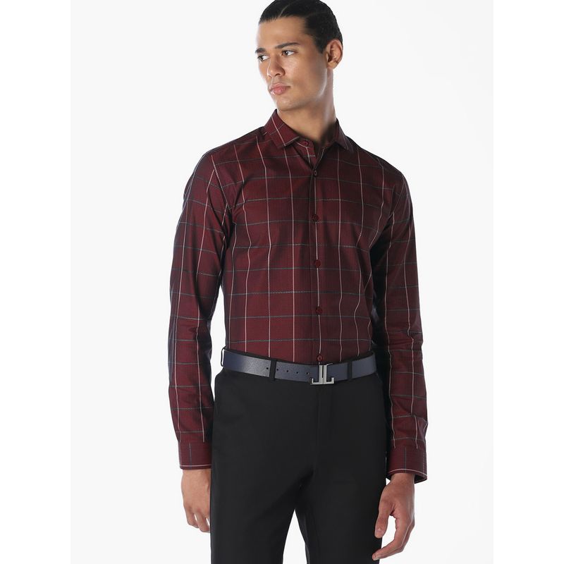 Jack & Jones Men Slim Fit Maroon Shirt (L)