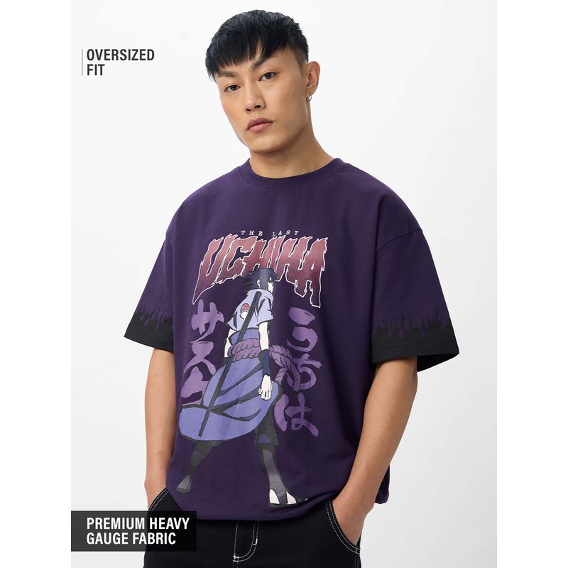 The Souled Store Official Naruto: The Last Uchiha Men Oversized T-Shirt (2XL)