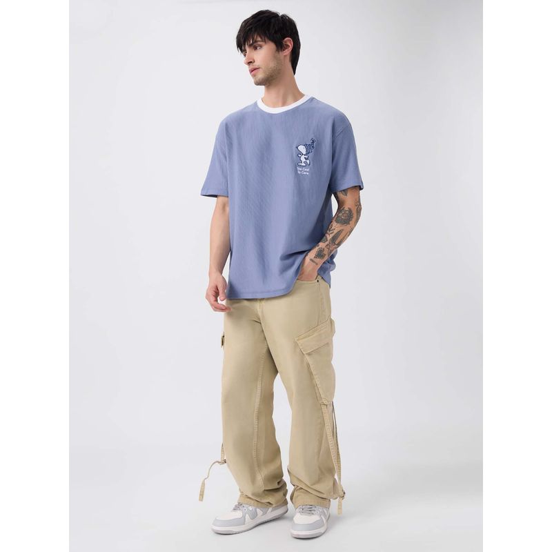 The Souled Store Official Peanuts: Too Cool To Care Men Oversized T-Shirt (2XL)