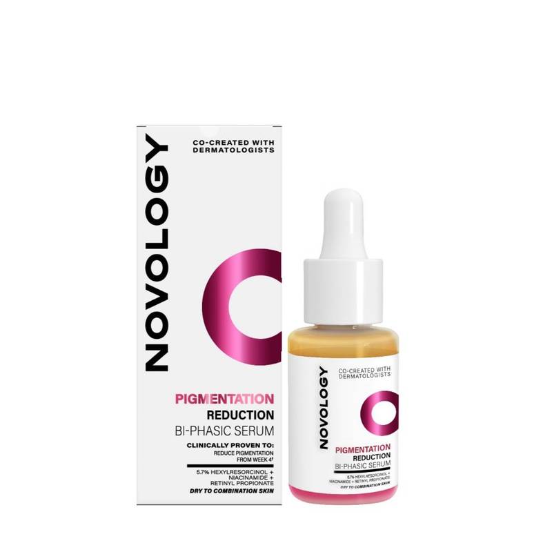 Novology Bi-Phasic Serum for Hyperpigmentation, Dark Spots, Blemishes and Acne Marks, Dermat Tested