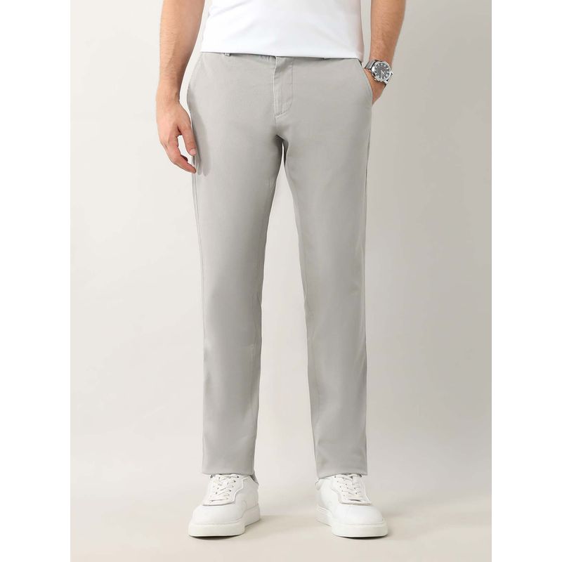Arrow Sports Slim Fit Dobby Weave Solid Trousers (32)