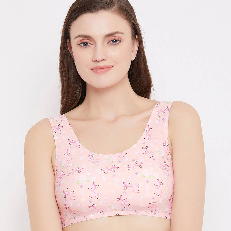 Secrets By ZeroKaata Medium Impact Slip On Padded Sport Bra- Assorted (M)