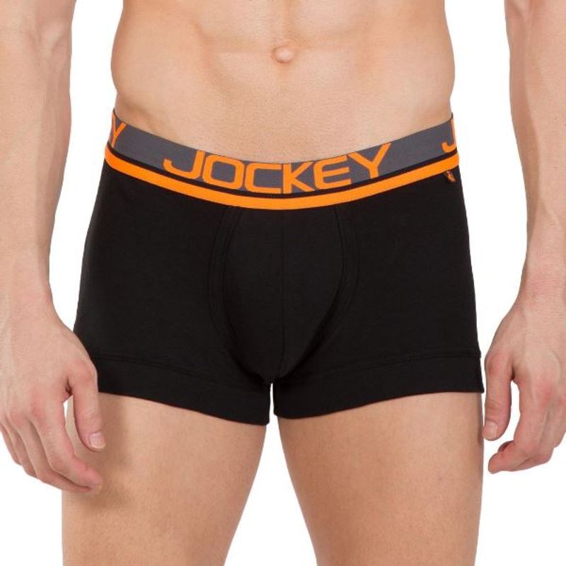 Jockey Black & Neon Orange Modern Trunk - M