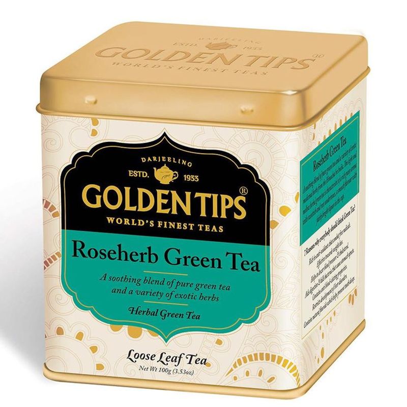 Golden Tips RoseHerb Green Tea Tin Can