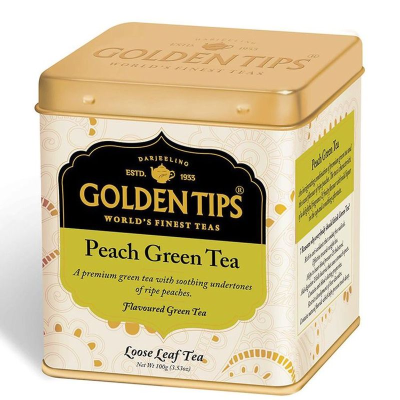 Golden Tips Peach Green Tea Tin Can