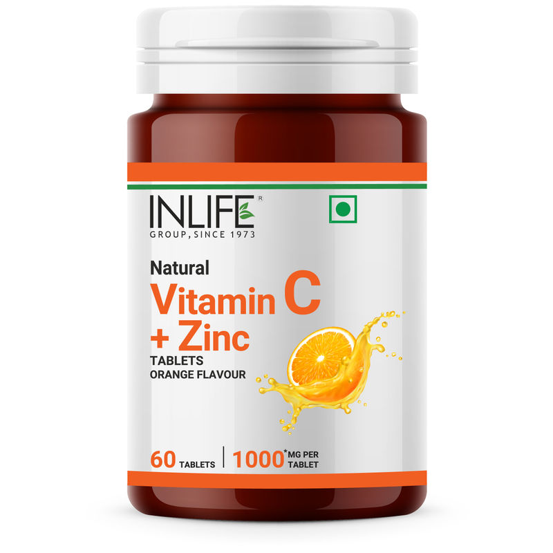 Inlife Natural Vitamin C + Zinc Tablets Orange Flavour Buy Inlife