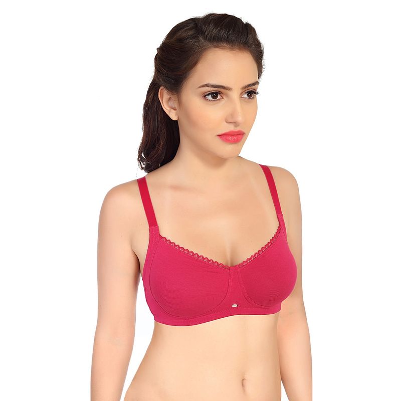SOIE Non Padded, Non Wired Full Coverage Bra - Red (38C)
