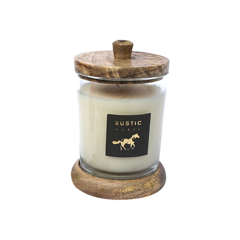 Rustic Horse Aromatherapy Stress Relief Soy Wax Scented Spa Candle - Cedar Forest