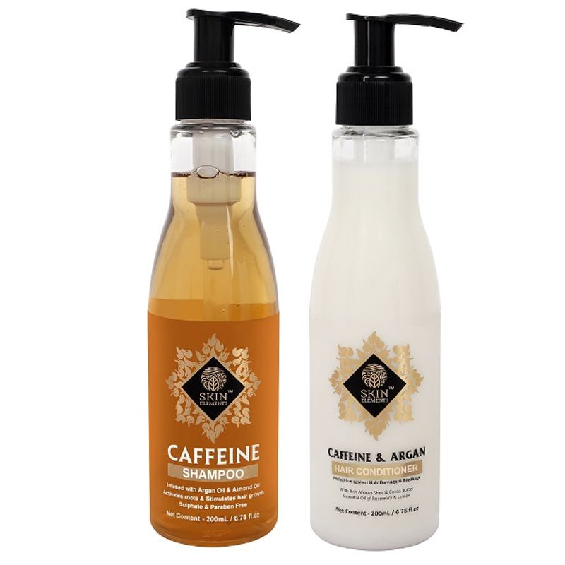 Skin Elements Caffeine Shampoo & Argan Hair Conditioner Combo Pack