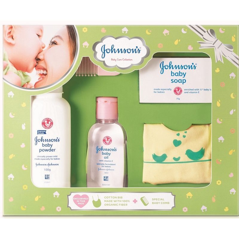 Johnson's Baby Care Collection with Organic Cotton Bib and ...