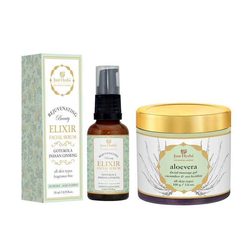 Just Herbs Rejuvenating Combo Elixir Facial Serum & Aloe Vera Gel